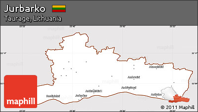 Classic Style Simple Map of Jurbarko, cropped outside