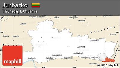 Classic Style Simple Map of Jurbarko