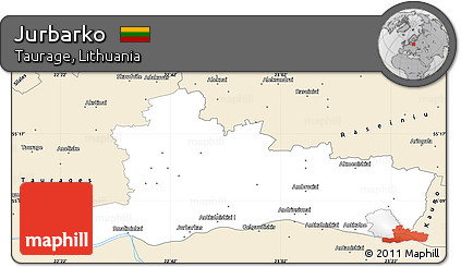 Classic Style Simple Map of Jurbarko