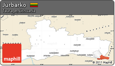 Classic Style Simple Map of Jurbarko