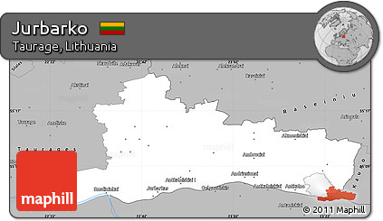 Gray Simple Map of Jurbarko