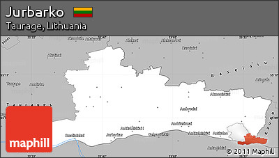 Gray Simple Map of Jurbarko