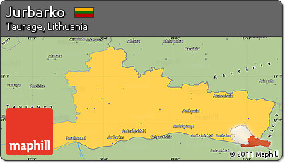 Savanna Style Simple Map of Jurbarko