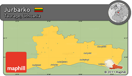 Savanna Style Simple Map of Jurbarko, single color outside