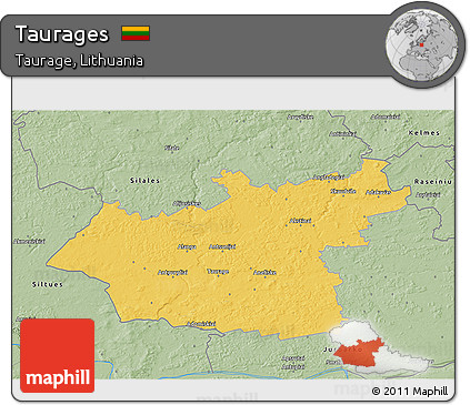 Savanna Style 3D Map of Taurages