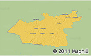 Savanna Style 3D Map of Taurages, single color outside