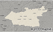 Shaded Relief 3D Map of Taurages, darken, semi-desaturated