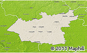 Shaded Relief 3D Map of Taurages, physical outside