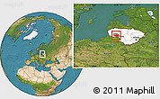 Satellite Location Map of Taurages, highlighted country, highlighted parent region