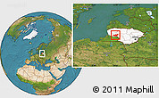 Satellite Location Map of Taurages, highlighted country