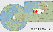 Savanna Style Location Map of Taurages, highlighted country, highlighted parent region, within the entire country, hill shading