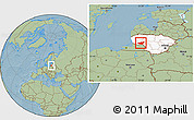 Savanna Style Location Map of Taurages, highlighted country, hill shading