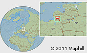 Savanna Style Location Map of Taurages, highlighted parent region, within the entire country, hill shading