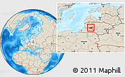 Shaded Relief Location Map of Taurages