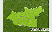 Physical Map of Taurages, darken