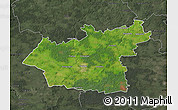 Satellite Map of Taurages, darken, semi-desaturated