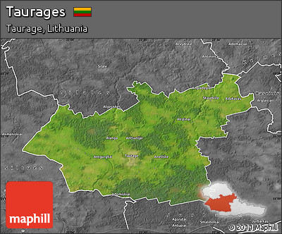 Satellite Map of Taurages, desaturated