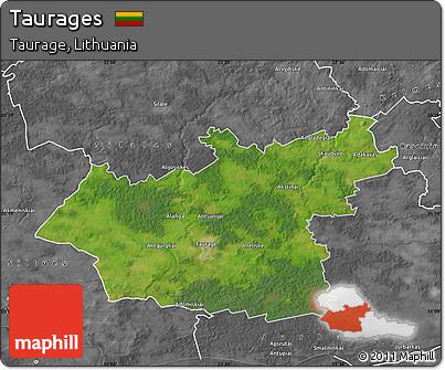 Satellite Map of Taurages, desaturated
