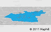 Political Panoramic Map of Taurages, lighten, desaturated