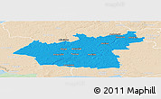 Political Panoramic Map of Taurages, lighten