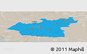 Political Panoramic Map of Taurages, lighten, semi-desaturated