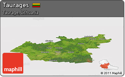 Satellite Panoramic Map of Taurages, cropped outside