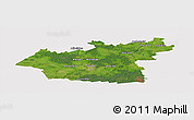 Satellite Panoramic Map of Taurages, cropped outside