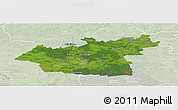 Satellite Panoramic Map of Taurages, lighten