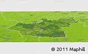Satellite Panoramic Map of Taurages, physical outside