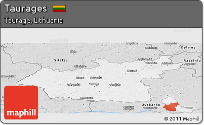 Silver Style Panoramic Map of Taurages
