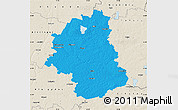 Political Map of Plunges, shaded relief outside