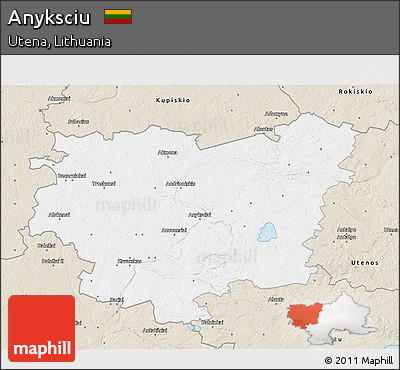 Classic Style 3D Map of Anyksciu