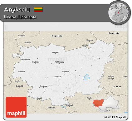 Classic Style 3D Map of Anyksciu