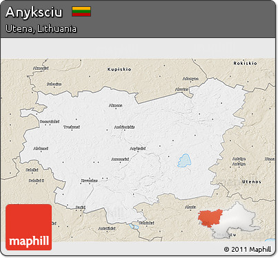Classic Style 3D Map of Anyksciu