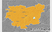 Political 3D Map of Anyksciu, desaturated