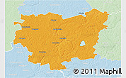 Political 3D Map of Anyksciu, lighten