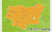 Political 3D Map of Anyksciu, physical outside