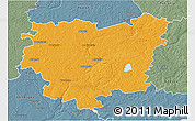 Political 3D Map of Anyksciu, semi-desaturated