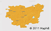 Political 3D Map of Anyksciu, single color outside