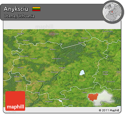 Satellite 3D Map of Anyksciu