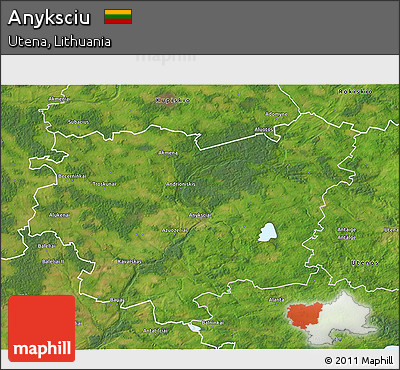 Satellite 3D Map of Anyksciu