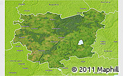 Satellite 3D Map of Anyksciu, physical outside