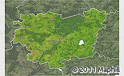 Satellite 3D Map of Anyksciu, semi-desaturated
