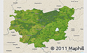 Satellite 3D Map of Anyksciu, shaded relief outside