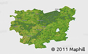 Satellite 3D Map of Anyksciu, single color outside