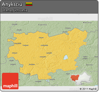 Savanna Style 3D Map of Anyksciu