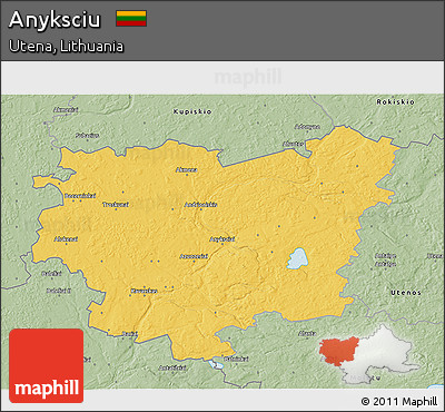 Savanna Style 3D Map of Anyksciu