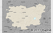Shaded Relief 3D Map of Anyksciu, darken, desaturated