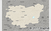 Shaded Relief 3D Map of Anyksciu, darken, semi-desaturated