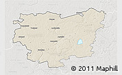 Shaded Relief 3D Map of Anyksciu, lighten, semi-desaturated